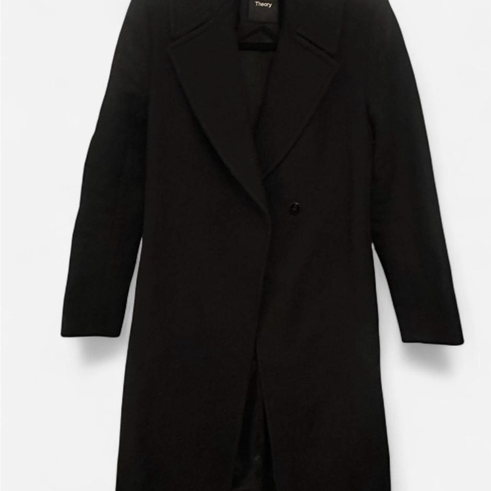 Theory Elegant Black Overcoat - Picture 2 of 2